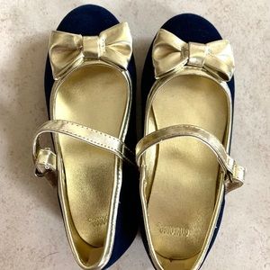 Gymboree Navy Blue & Gold Dress Shoes - Size 8